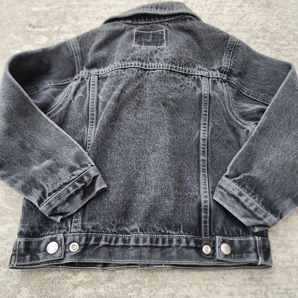Vintage‎ GUESS Kids Black Denim Jean Jacket, Sz 7
